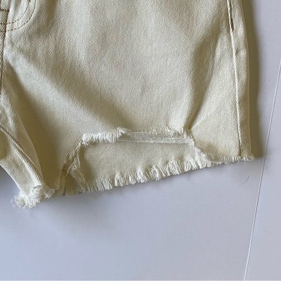 Shorts Size 1 25 Super High Rise New York Rewash Ivory White Juniors Cutoff EUC - Picture 6 of 16